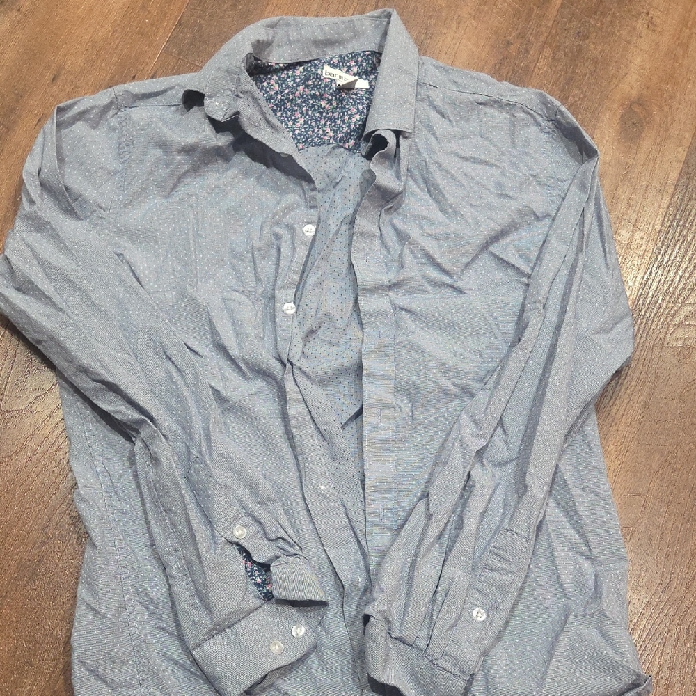 Bar III Men's Casual Blue Button-Down Shirt